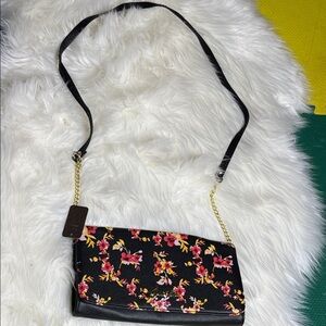 Guess Black Floral Crossbody Bag